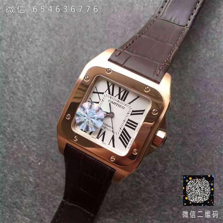 【V6厂超A】卡地亚山度士系列33毫米玫金圈女士一比一复刻手表