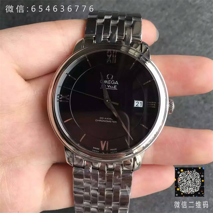 【MK厂超A】欧米茄碟飞典雅系列超薄款钢带黑面一比一男士精仿手表