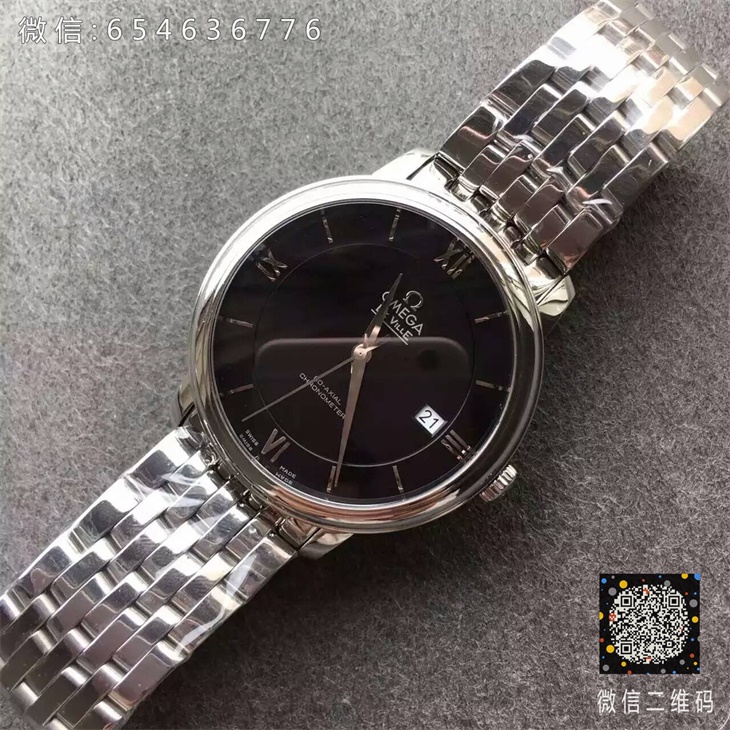【MK厂超A】欧米茄碟飞典雅系列超薄款钢带黑面一比一男士精仿手表