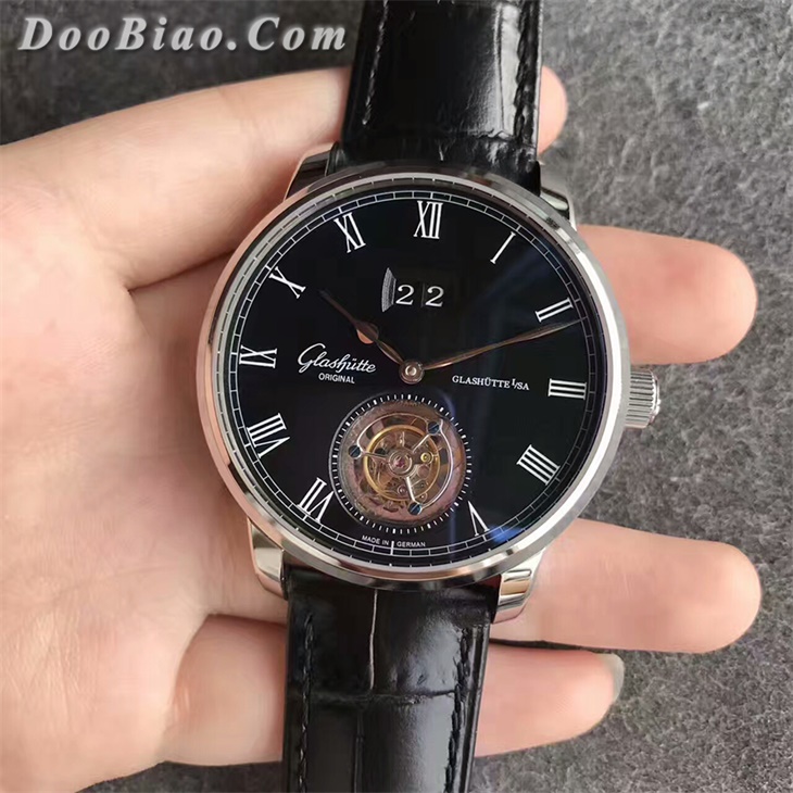 2017巴塞尔表展格拉苏蒂原创议员黑面陀飞轮一比一复刻手表